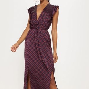 Pretty Little Thing Ruffle Geometric Dress